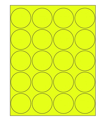 2" Fluorescent label template - Yellow