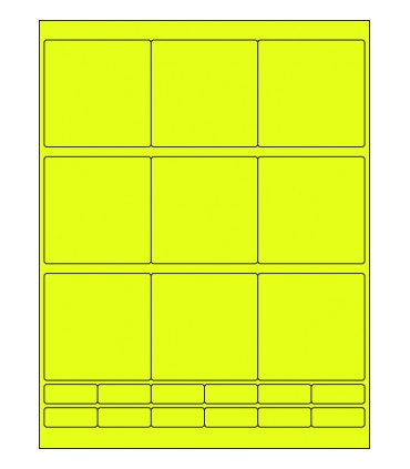 2.75" x 2.75" Fluorescent label template - Yellow