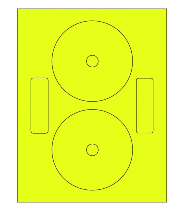 4.625" with 17 mm hole Fluorescent label template - Yellow
