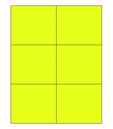 4.25" x 3.67" Fluorescent label template - Yellow