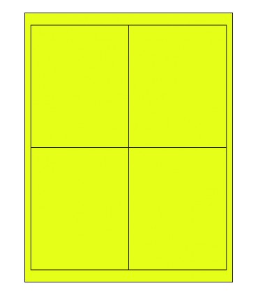4" x 5" Fluorescent label template - Yellow
