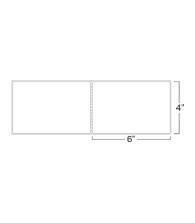 4" x 6" Standard Thermal Transfer Labels, Perforations - Fanfold, Permanent Adhesive